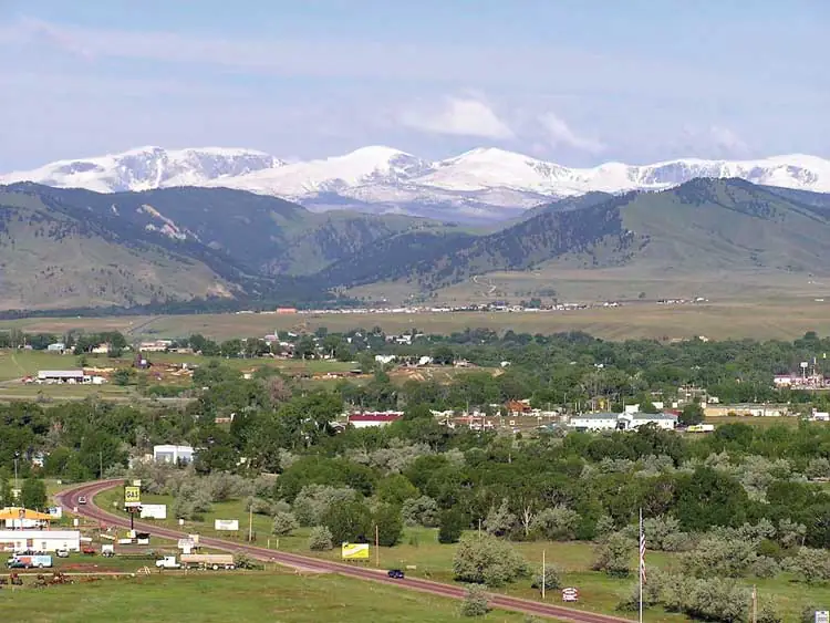 Bighorn Mountains overlooking town of Buffalo Wyoming
