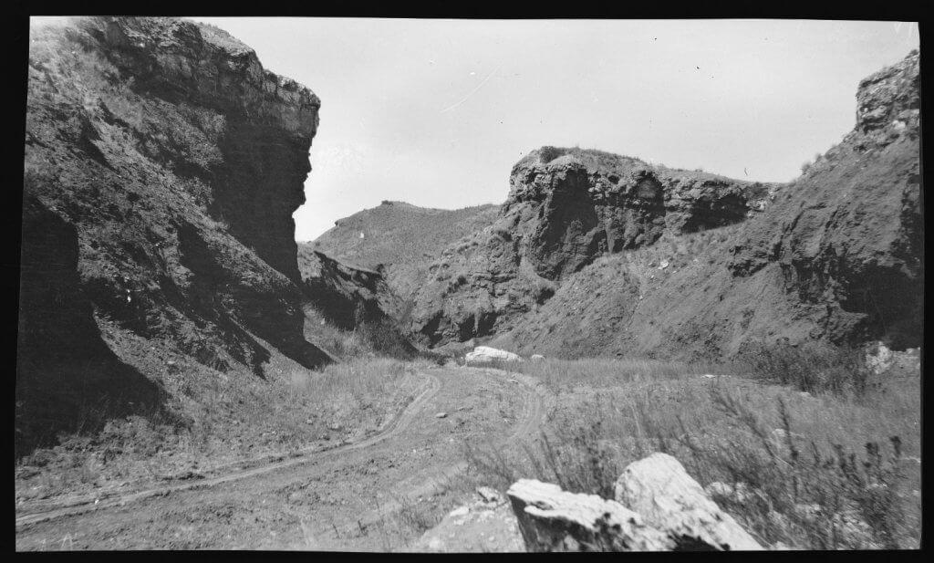 Old Dirt road that leads to the Hole in the Wall near Kaycee, Wyoming