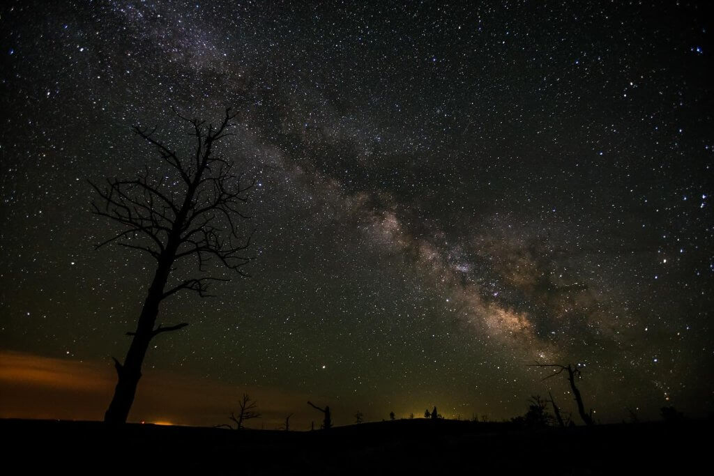 stargazing at night in Buffalo, WY
